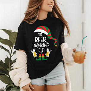 T-shirt En Tri-matière Bière Noël Elf Drôle Typographie Vacances
