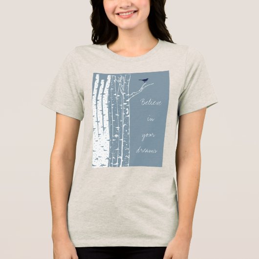 T-shirt En Tri-matière Birch Trees Bird (Recto)