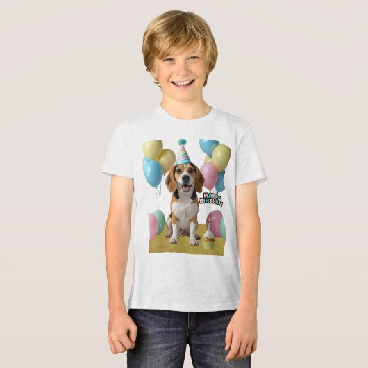 T-shirt En Tri-matière Birthday Joy with My Beagle (Recto plein)