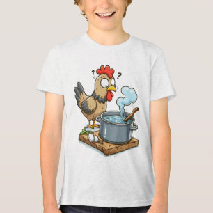 T-shirt En Tri-matière Bizarre de poulet à la Cuisine - Hen Making Soup