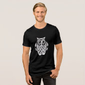 T-shirt En Tri-matière Black and White Owl T-Shirt (Recto plein)