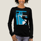 T-shirt En Tri-matière Black Blue MCM-inspired Geometric Shapes Abstract (Recto)