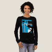 T-shirt En Tri-matière Black Blue MCM-inspired Geometric Shapes Abstract (Recto complet)