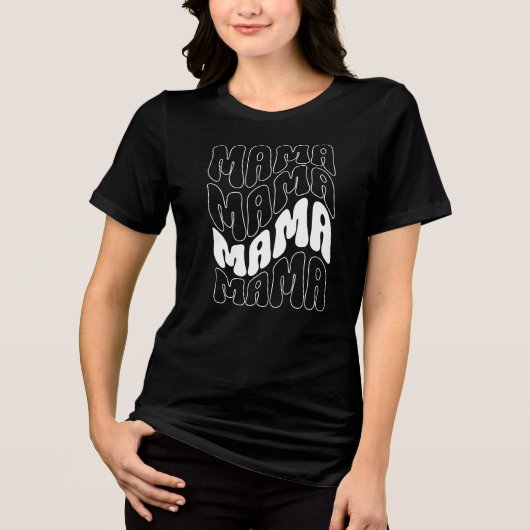 T-shirt En Tri-matière Black Retro Super Mama Mère Fête Mère Maman (Recto)