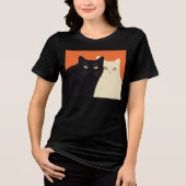 T-shirt En Tri-matière Black & White Cat T-shirt (Recto)