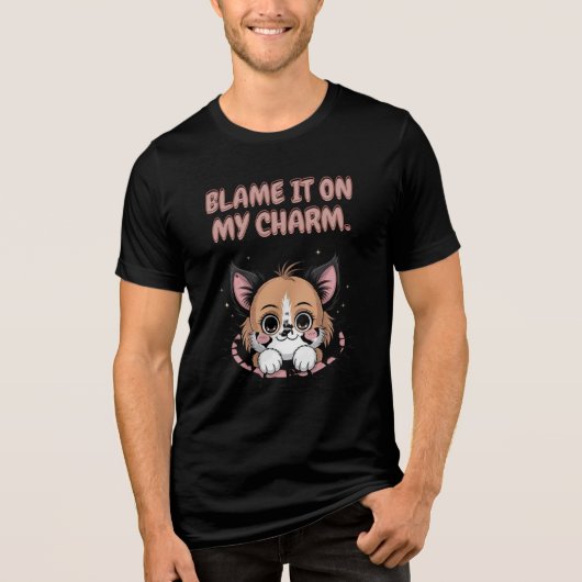 T-shirt En Tri-matière Blame It On My Charm Puppy (Recto)