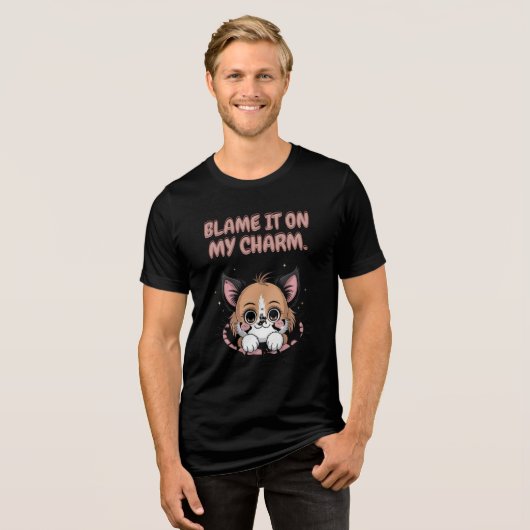 T-shirt En Tri-matière Blame It On My Charm Puppy (Recto plein)