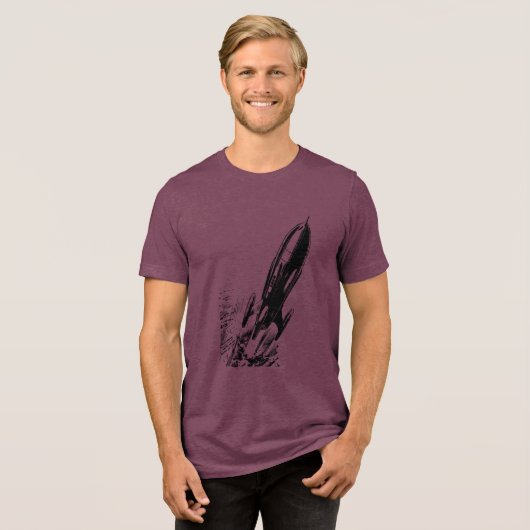 T-shirt En Tri-matière Blast Off dans l'aventure avec Rocket Retro Comic (Recto plein)