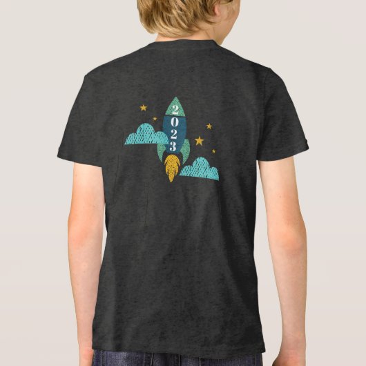 T-shirt En Tri-matière Blast Off Graduated Kindergarten 2022 Rocket Ship (Verso)