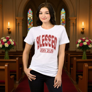 T-shirt En Tri-matière Blessed John 20:29 Collegiate Tee Rouge