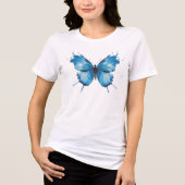 T-shirt En Tri-matière Bleu Aquarelle Papillon (Recto)