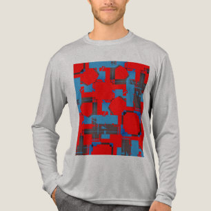 T-shirt En Tri-matière Bleu Charbon Rouge Diagonal Abstrait MCM inspiré