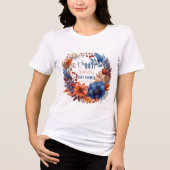 T-shirt En Tri-matière Bleu | Terracotta Oh Boy Fall Baby shower Floral (Recto)