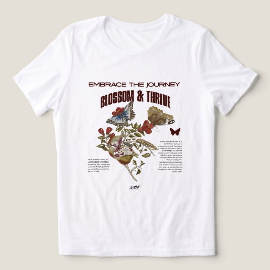 T-shirt En Tri-matière Blossom & Thrive: Embrace the Journey Botanical (Design Recto)