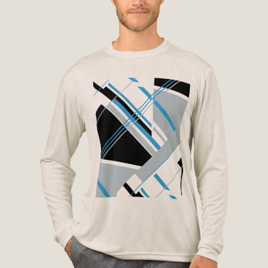 T-shirt En Tri-matière Blue Black Grey Art moderne MCM d'inspiration Abst (Recto)