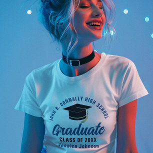 T-shirt En Tri-matière Blue Graduate Custom 2025 Graduation Femmes