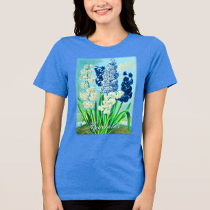 T-shirt En Tri-matière Blue Hyacinths Art botanique Vintage
