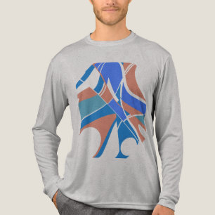 T-shirt En Tri-matière Blue Orange Turquoise Medley Twirling Formes Art M