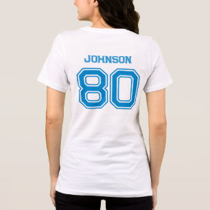 T-shirt En Tri-matière Blue Sports Team Nom personnalisé, Numéro, Nom de