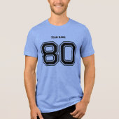 T-shirt En Tri-matière Blue Sports Team Personnalisé Nom, Numéro, Équipe (Recto)