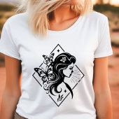 T-shirt En Tri-matière Boho femme papillon Floral Art géométrique