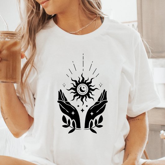 T-shirt En Tri-matière Boho Hands Soleil et Lune Céleste