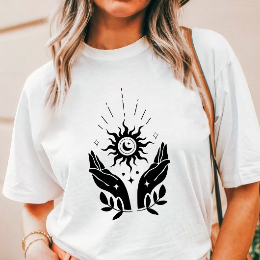 T-shirt En Tri-matière Boho Hands Soleil et Lune Céleste