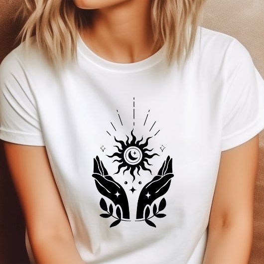 T-shirt En Tri-matière Boho Hands Soleil et Lune Céleste