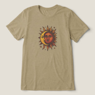 T-shirt En Tri-matière Boho Retro Sun et Moon Unisex