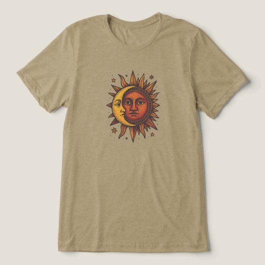 T-shirt En Tri-matière Boho Retro Sun et Moon Unisex (Design Recto)
