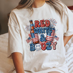 T-shirt En Tri-matière Boisson Rouge Blanc Et Éméché Du 4 Juillet