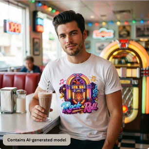 T-shirt En Tri-matière Boîte à musique Rock 'n' Roll néon vibrante