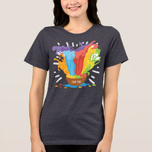 T-shirt En Tri-matière Bol avec éclaboussures de poudre de Holi
