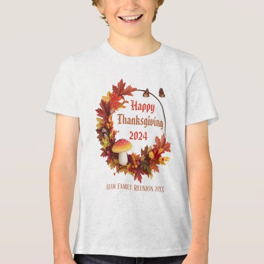 T-shirt En Tri-matière Bon thanksgiving des feuilles d'automne personnali (Recto)