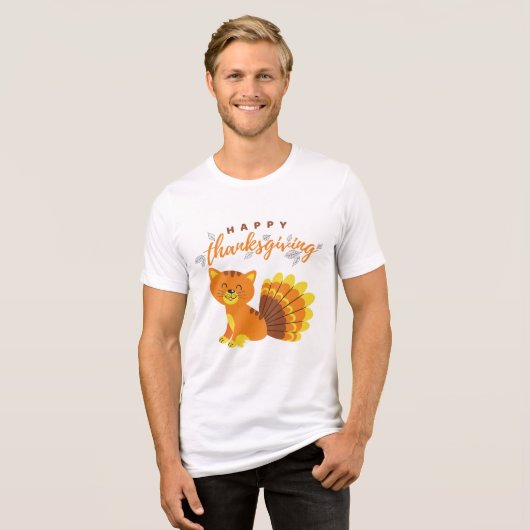 T-shirt En Tri-matière Bon thanksgiving Funny Humour de chat moderne (Recto plein)