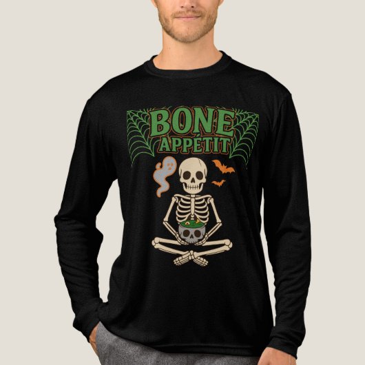 T-shirt En Tri-matière Bone Appétit Halloween Squelette avec Cauldron (Recto)