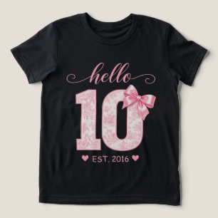T-shirt En Tri-matière Bonjour 10 Anniversaire Rose Bonjour 10 Année pe