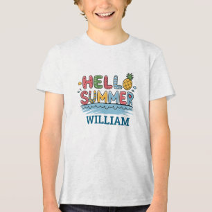 T-shirt En Tri-matière Bonjour l'été personnalisé pour la famille en vaca