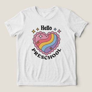 T-shirt En Tri-matière Bonjour préscolaire Retour à l'école maternelle