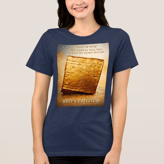 T-shirt En Tri-matière Bonne Pâque ! Golden Matzah (Recto)