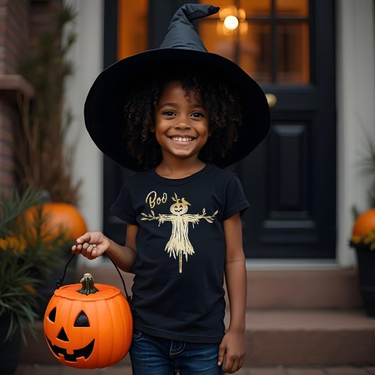 T-shirt En Tri-matière BOO ! Éffrayant et amusant Black Scarecrow Hallowe