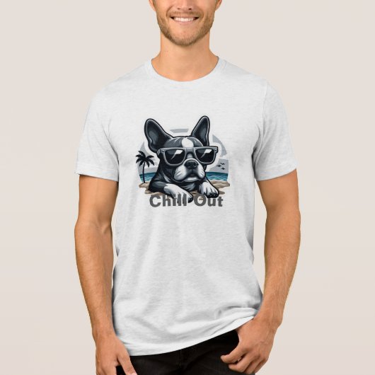 T-shirt En Tri-matière Boston Terrier T : Chill Out (Recto)