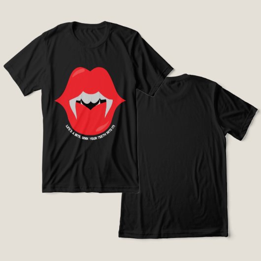 T-shirt En Tri-matière Bouche de vampire avec des crocs et des dents (Design Recto & Verso)