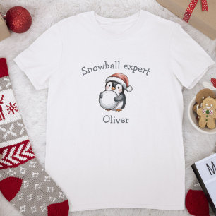 T-shirt En Tri-matière Boule de neige Expert Mignon Manchot Noël