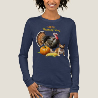 T-shirt En Tri-matière Bouledogue français Thanksgiving French Bulldog