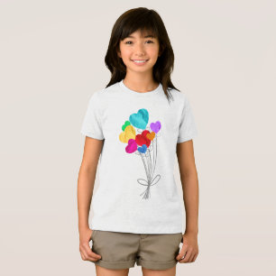 T-shirt En Tri-matière Bouquet de ballons en papier coeur