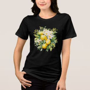 T-shirt En Tri-matière Bouquet de citron aux fleurs blanches