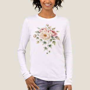 T-shirt En Tri-matière Bouquet de Pivoines Douces Élégance Aquarelle