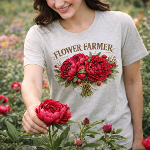 T-shirt En Tri-matière Bouquet de pivoines vintage Fleuriste Rustique Flo