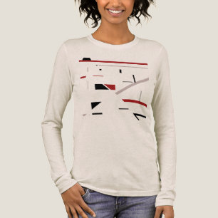 T-shirt En Tri-matière Bourgogne Noir Gris Géométrique Abstrait Look MCM
